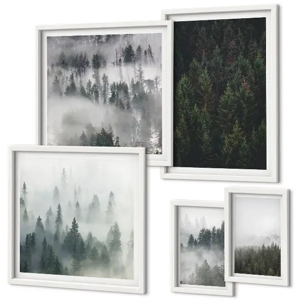 Gallery wall Green forests of misty landscapes
