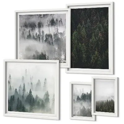 Gallery wall Green forests of misty landscapes