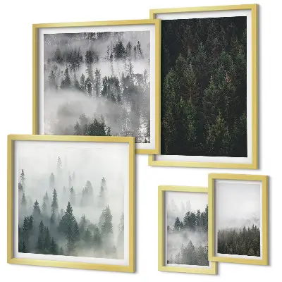Gallery wall Green forests of misty landscapes