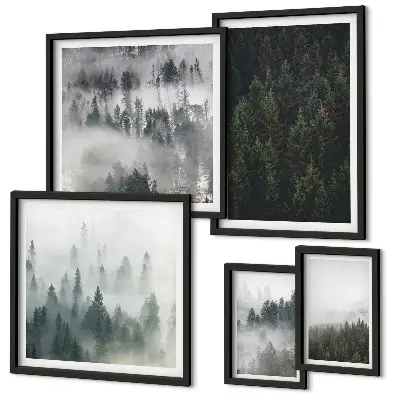 Gallery wall Green forests of misty landscapes