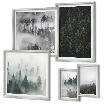 Gallery wall Green forests of misty landscapes