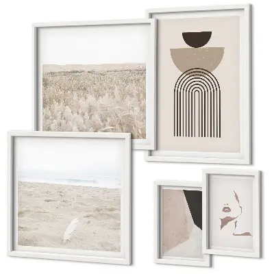 Framed photo set Stylish abstract landscapes