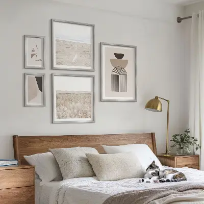 Framed photo set Stylish abstract landscapes