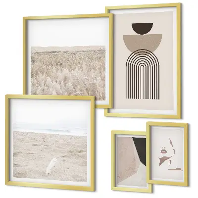 Framed photo set Stylish abstract landscapes
