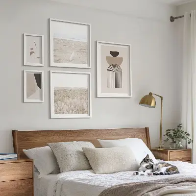 Framed photo set Stylish abstract landscapes
