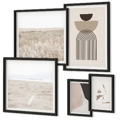 Framed photo set Stylish abstract landscapes