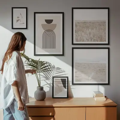 Framed photo set Stylish abstract landscapes