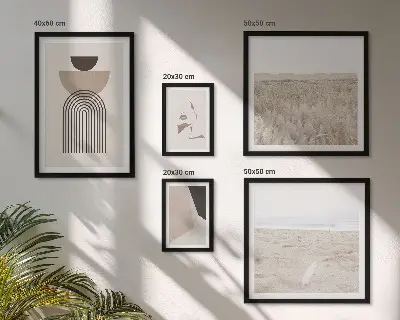 Framed photo set Stylish abstract landscapes