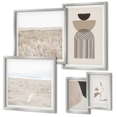 Framed photo set Stylish abstract landscapes