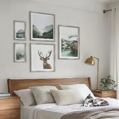 Set of 5 wall art pieces Mountain nature landscapes