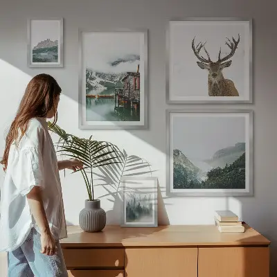 Set of 5 wall art pieces Mountain nature landscapes