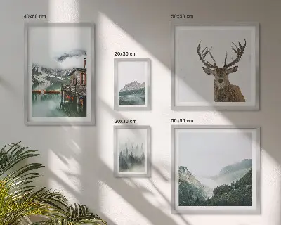 Set of 5 wall art pieces Mountain nature landscapes