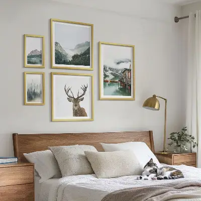 Set of 5 wall art pieces Mountain nature landscapes