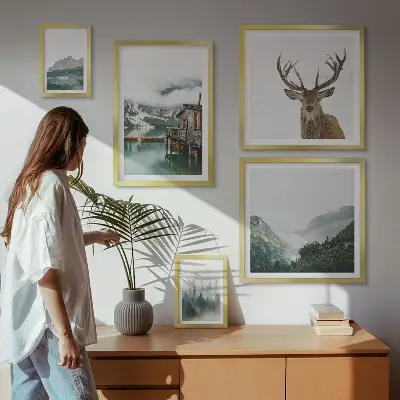 Set of 5 wall art pieces Mountain nature landscapes