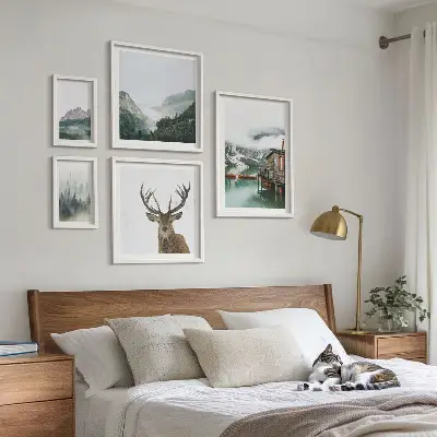 Set of 5 wall art pieces Mountain nature landscapes