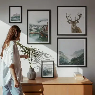 Set of 5 wall art pieces Mountain nature landscapes