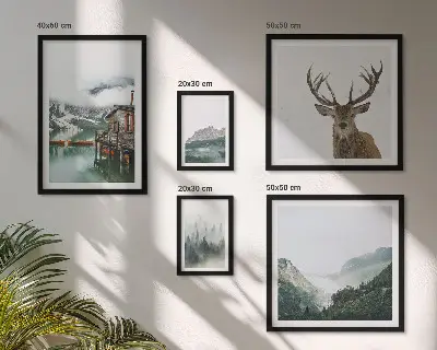Set of 5 wall art pieces Mountain nature landscapes