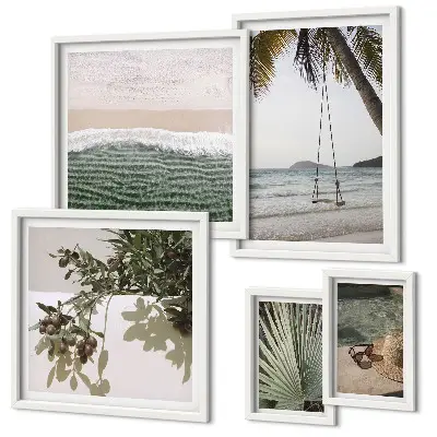 Framed photo set Tropical beaches nature harmony