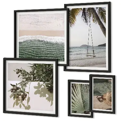 Framed photo set Tropical beaches nature harmony