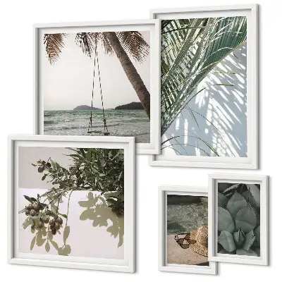 Gallery wall Tropical relaxing plants