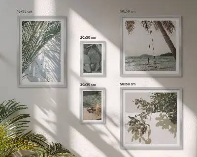 Gallery wall tropical relaxing plants design