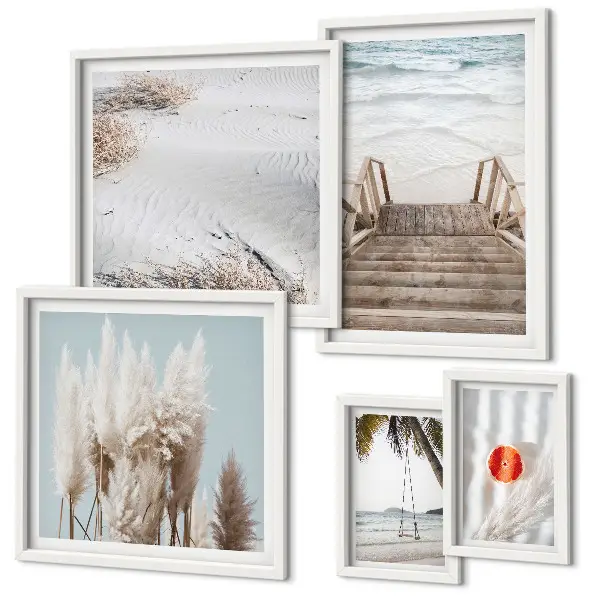 Framed photo set Beach views and nature