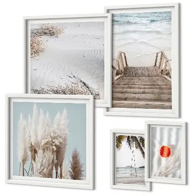 Framed photo set Beach views and nature