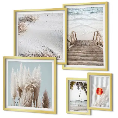 Framed photo set Beach views and nature