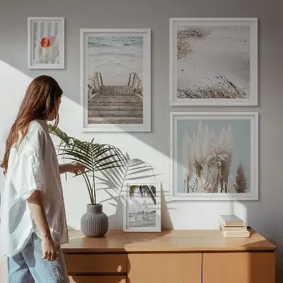 Framed photo set Beach views and nature