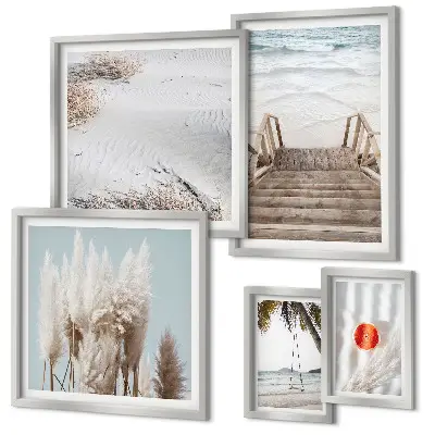 Framed photo set Beach views and nature