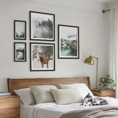 Nature wildlife mountains wall art set of 5 pieces