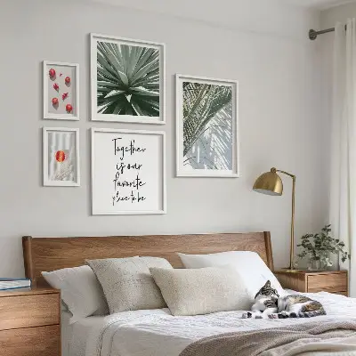 Set of 5 wall art pieces Boho style, plants, fruits, tropics
