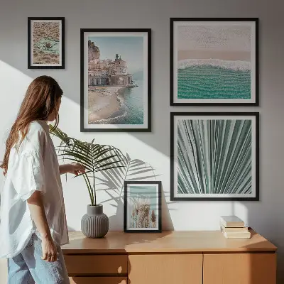 Set of 5 wall art pieces Stylish seaside views