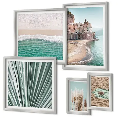 Set of 5 wall art pieces Stylish seaside views