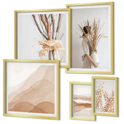 Gallery wall Stylish boho plants landscapes
