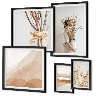 Gallery wall Stylish boho plants landscapes