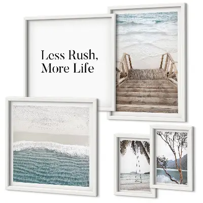 Framed photo set coastal scene with sea views