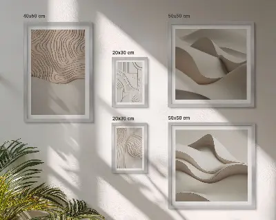 Set of 5 wall art pieces Abstract beige patterns