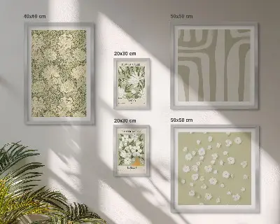 Gallery wall boho plant and flower motif