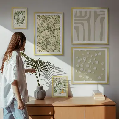 Gallery wall Plant boho with flowers