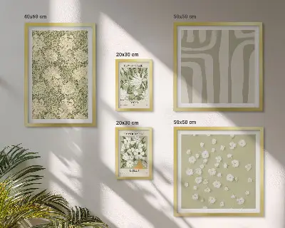 Gallery wall Plant boho with flowers