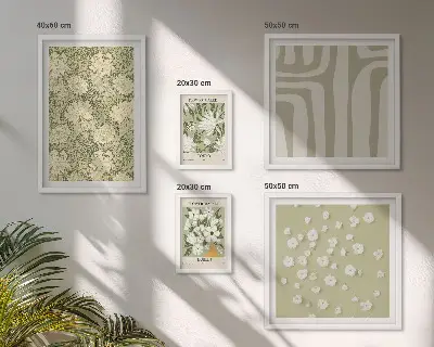 Gallery wall Plant boho with flowers