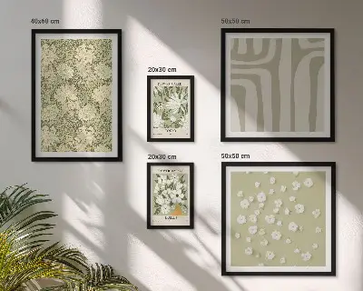 Gallery wall boho plant and flower motif