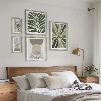 Framed photo set Stylish graphics with greenery