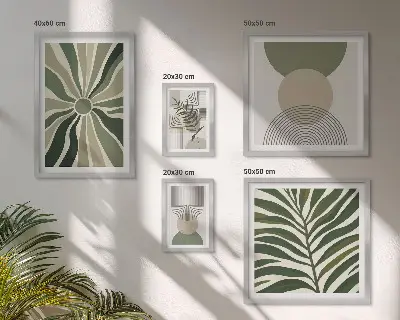 Framed photo set Stylish graphics with greenery