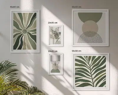 Framed photo set featuring stylish greenery graphics