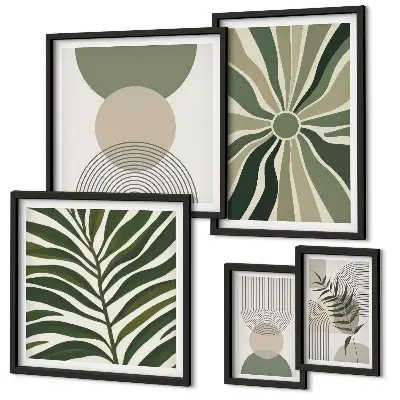 Framed photo set Stylish graphics with greenery