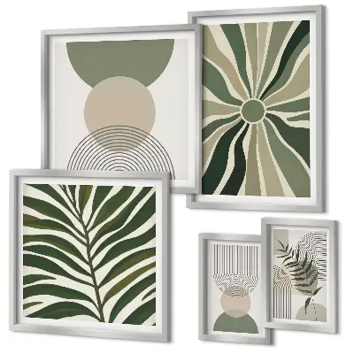 Framed photo set Stylish graphics with greenery