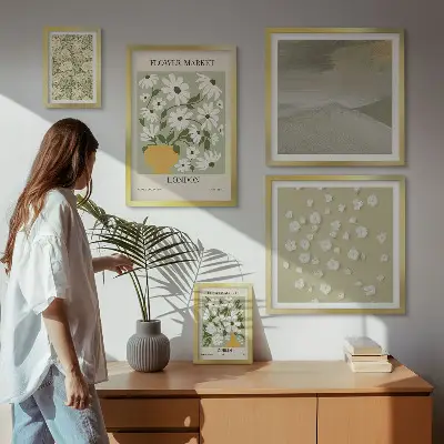 Floral urban motifs wall art set of 5 pieces