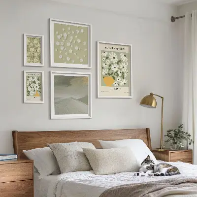 Floral urban motifs wall art set of 5 pieces